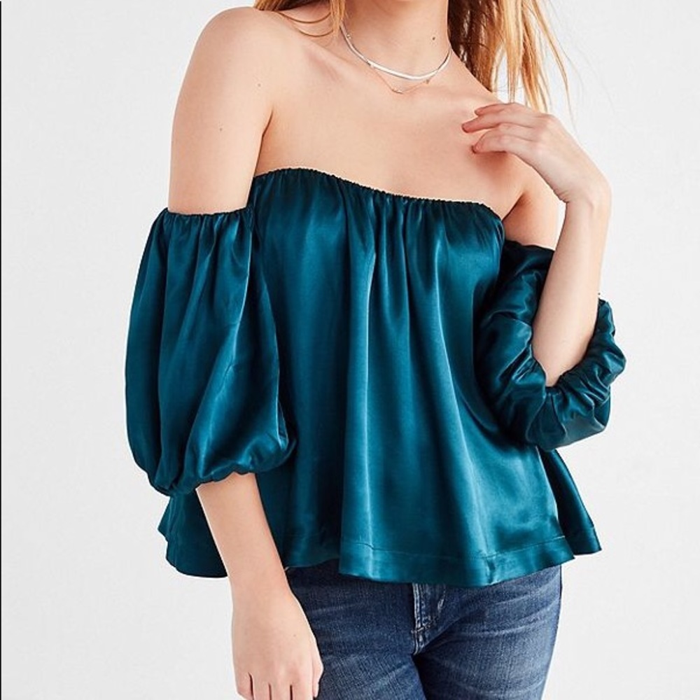 Off the shoulder silk top